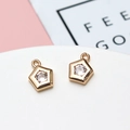 Golden pentagon pendant with sparkling cubic zirconia for DIY jewelry making - Pentagon Shape (04#)