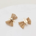 Golden mesh bow-knot pendant made of premium copper for DIY jewelry accessories - Bow knot Style (02#)