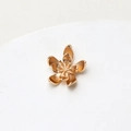 Three-dimensional golden brass five-petal flower pendant for DIY jewelry making - 3D Thick Petal Flower (2#) / Minimum 10 Pieces Price