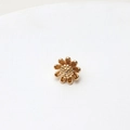 Detailed golden flower-shaped jewelry pendant in polished copper for DIY accessories - Double-Petaled Daisy (4#) / Minimum 10 Pieces Price