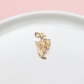 Exquisite gold leaf pendant with pave-set zircon stones for DIY jewelry making - Leaf Shape Style (LF2607)