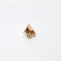 Golden lily flower pendant with internal beaded stamen and integrated hanging loop - Lily of the Valley Loop Style (5#)