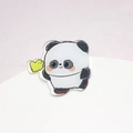 Cute cartoon panda acrylic charm with yellow bird detail for DIY accessories - 45mm / Bird And Panda