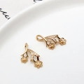 Gouden bloemtak sieraadverbinder met zirkonen voor DIY oorbellen en kettingen - 07# Kleurbehoudende Plating Tak Bloem Stijl