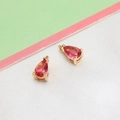 Deep pink teardrop crystal pendant with gold claw setting for DIY jewelry making - Rose Red
