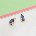 Blue teardrop crystal pendants with golden claw settings for DIY jewelry making - Light Blue