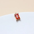 Detail of 6x10mm rectangular red crystal pendant with gold claw setting for DIY jewelry - Orange Red