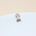 Minimalist rectangular crystal zircon pendant with gold plated claw setting for DIY jewelry - White