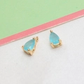 Light blue teardrop crystal pendant charms with golden metal claw setting for DIY jewelry - Jelly Water Blue