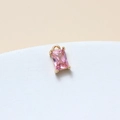 Pink rectangular crystal pendant with gold claw setting for DIY jewelry making - Pink