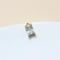Light blue rectangular crystal charm with gold frame for DIY jewelry making - Light Blue