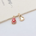 Macro shot of gold-plated Wu Lou pendants with red enamel and auspicious lettering - Style 04#