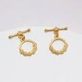 Fermoirs OT fleur plaqués or 14 carats pour création de colliers et bracelets DIY - Style Floral Relief (07#13mm)