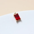 DIY jewelry rectangle red crystal pendant with gold claw setting for necklaces and bracelets - Red