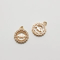 Detailed macro view of gold-plated crown charms with white zircon inlay for DIY jewelry - 10+ / Gold (02#) Hollow Crown