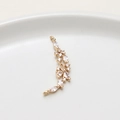 18K gold plated copper willow pendant with inlaid zircons and delicate leaf design - 10#9*28mm