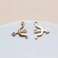 Close-up of golden bow and arrow pendants with heart details and cubic zirconia for DIY jewelry - Gold (05#) Heart Bow Arrow