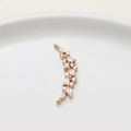 Curved golden willow leaf pendant with sparkling zircons for DIY jewelry making - 11#9*26mm