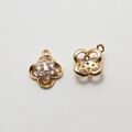 Vue détaillée de breloques fleurs dorées avec incrustation de zircon pour bijoux DIY - Style de Grappe de Fleurs (01#) / Prix À Partir De 2 Unités
