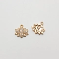 Détails de pendentifs lotus dorés sertis de zircons pour la création de bijoux DIY - Style de Lotus en Fleur (04#) / Prix À Partir De 2 Unités
