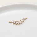 Curved golden jewelry connector with zircon stones for DIY necklace and bracelet - 04#8*27mm
