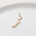 Golden willow branch pendant with pear-cut cubic zirconia for DIY jewelry making - 09#7*23mm