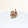 Pendentif trèfle à quatre feuilles en or rose avec zircons scintillants micro-pave - Style de Trèfle Pavé (06#)