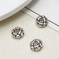 Perle de fleur de camélia en métal argenté vintage pour bracelets DIY avec trou latéral - Style Camélia (01# 11mm)