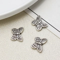 Breloques papillon en argent vintage pour bracelets DIY avec finition antique détaillée - Style Papillon (02# 11*14mm)