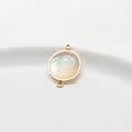 Colgante circular geométrico dorado de resina nacarada con anillos de enganche dobles - Estilo Redondo Doble Agujero (03#14*19mm)