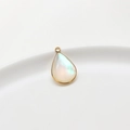 Colgante de lágrima de concha iridiscente con borde dorado para creación de joyas - Estilo Gota de Agua (04#12*19mm)
