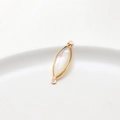 Colgante marquise dorado de nácar blanco con anillos de conexión dobles para joyas - Estilo Marquesa (05#8*25mm)
