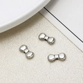 Vintage silver alloy bow beads for DIY jewelry making with delicate beaded edge texture - Bowknot Style (06#5*11)