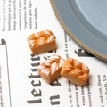 Miniature resin braided bread models with realistic flour texture for DIY crafts - Square Toast
