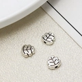 Vintage silver alloy leaf-shaped beads with dark textured veins for DIY jewelry making - Leaf Style (07#7*7)
