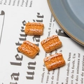 Pack of four resin miniature croissants with realistic baked texture for DIY crafts - Small Bread