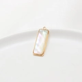 Colgante rectangular de nácar iridiscente con borde dorado para creación de joyas - Estilo Colgante Rectángulo (08#9*27mm)