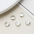 Five vintage silver alloy flat spacer beads for DIY jewelry and bracelet making - Round Spacer Bead (10#7)