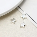 DIY silver star-shaped metal alloy beads for handmade jewelry making, set of 3 pieces - Star Style (12#10)