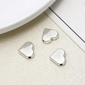 Three vintage silver heart beads with side holes for DIY jewelry making and bracelets - Heart Style (15#12mm)