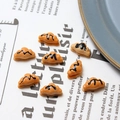 Miniature resin croissants with chocolate drizzle decor for DIY crafts and dollhouses - Triangle Bag