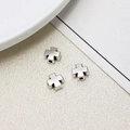Three vintage silver cross beads with side holes for DIY jewelry making and bracelets - Cross Style (24#8mm)