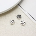 Vintage silver alloy beads with Masonic square and compass engraving for DIY bracelets - Masonic Symbol Style (34#9mm)