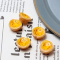 Realistic resin egg tart miniatures set for DIY crafts and dollhouse decoration - Egg Tart