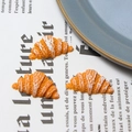 Three pieces of realistic mini resin croissants for DIY crafts and micro landscapes - Croissant