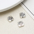 Retro Tibetan silver square spacer beads with geometric patterns for DIY jewelry making - Square Geometric Style (21#8mm)