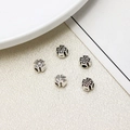 Vintage silver finish alloy cross beads for DIY jewelry making sets of five pieces - Cross Cube Style (23#6mm)
