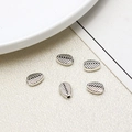 Retro Tibetan silver oval spacer beads with leaf vein texture for DIY jewelry making - Veined Oval Style (05#6*8mm)