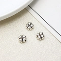 Three vintage silver heart-shaped clover beads for DIY jewelry and beaded crafts - Four-Leaf Clover Style (08#8mm)