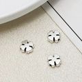 Three pieces of vintage silver clover charms for DIY bracelets with matte metal finish - Four-Leaf Clover Pendant Style (09#8mm)